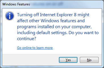 Windows 7 Confirmation Message